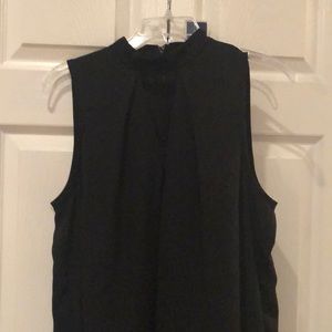 Black sheer high neck tank